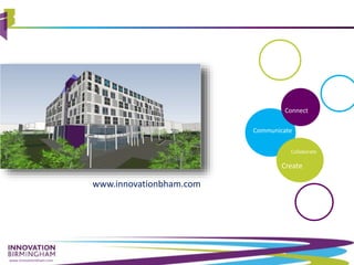www.innovationbham.com
www.innovationbham.com
Connect
Communicate
Collaborate
Create
 