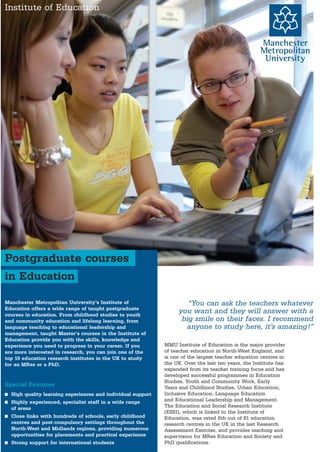 Manchester Metropolitan University - Postgraduate courses - Intelligent Partners