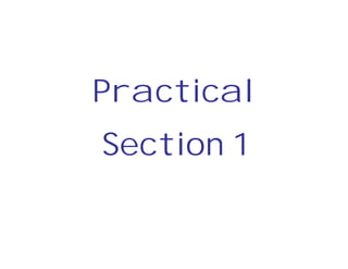 Practical
Section 1
 