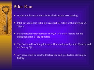 Pilot Running Manchu Production Process ( 2010 ) | PPT