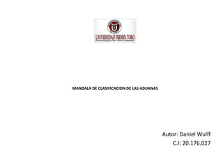 MANDALA DE CLASIFICACION DE LAS ADUANAS
Autor: Daniel Wulff
C.I: 20.176.027
 
