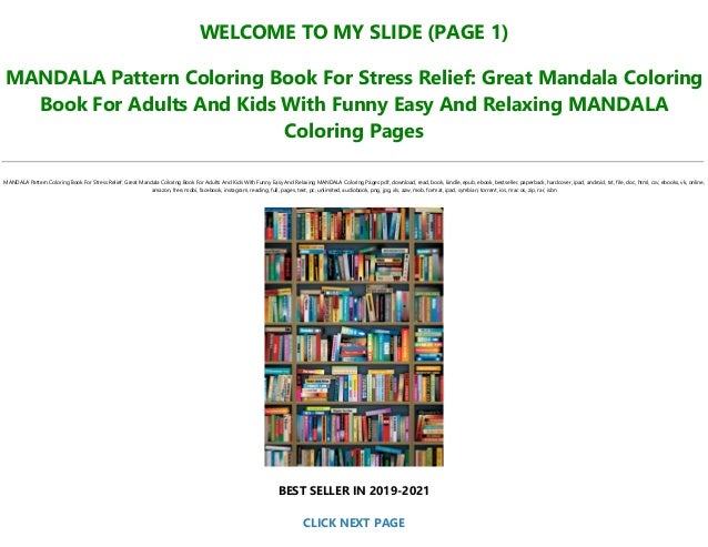 Download Free Download Mandala Pattern Coloring Book For Stress Relief