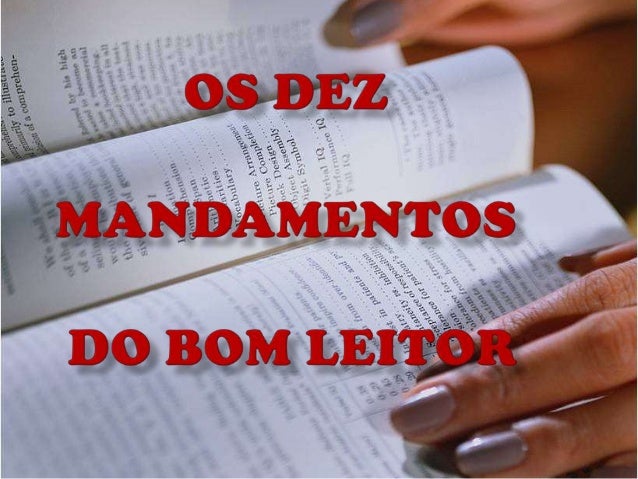 Resultado de imagem para mandamentos leitor