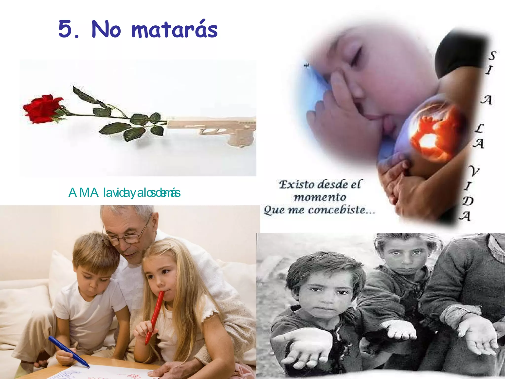 5. No matarás AMA la vida y a los demás