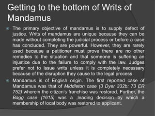 Mandamus Ppt Mandamus Ppt