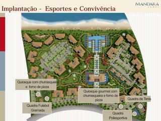 Implantação - Esportes e Convivência




    Quiosque com churrasqueira
         e forno de pizza
                                 Quiosque gourmet com
                                 churrasqueira e forno de
                                         pizza                    Quadra de Tenis
         Quadra Futebol
           Gramada
                                                    Quadra
                                                  Poliesportiva
 