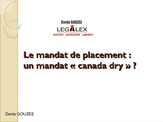 Mandat De Placement Changement D Intermediaire
