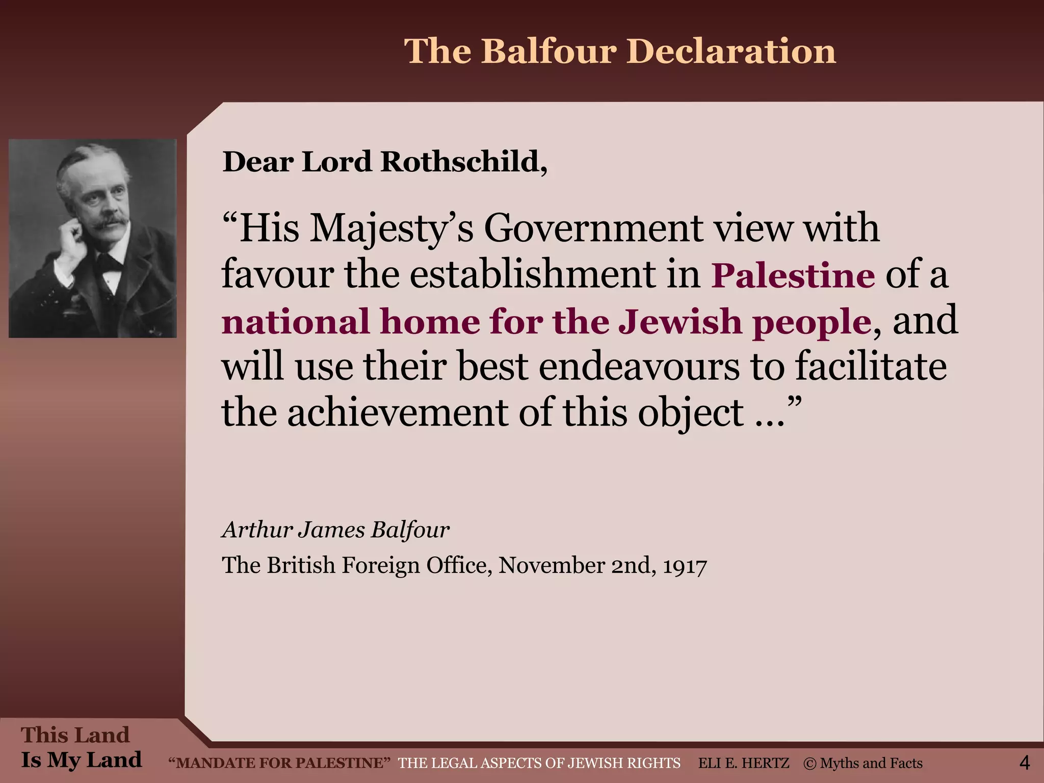 Mandate For Palestine | PPT