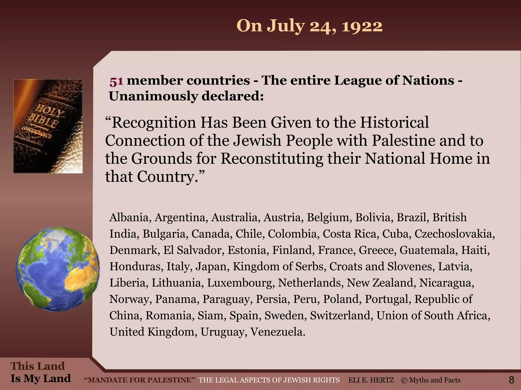 Mandate For Palestine | PPT | Free Download