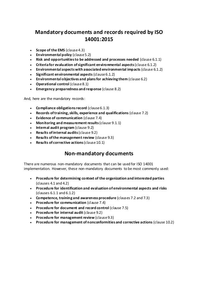 Ems Iso 14001 Manual Template Ems Iso 14001 Manual Template