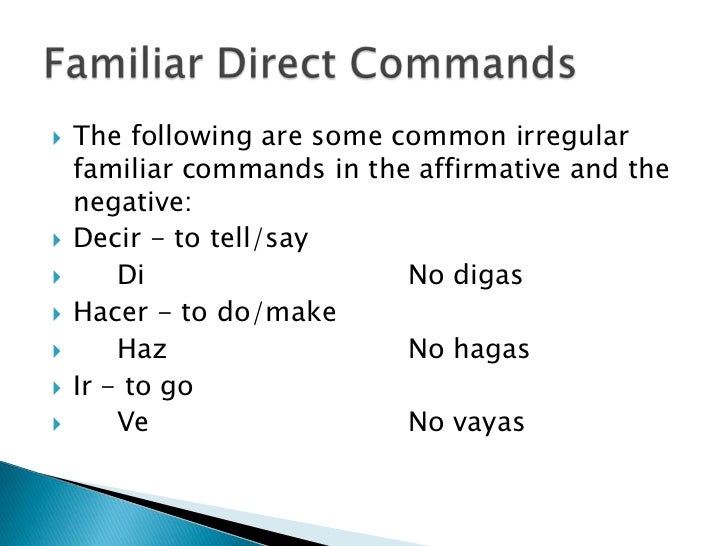 Commands Spanish II