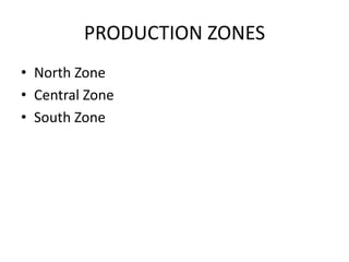 PRODUCTION ZONESNorth ZoneCentral ZoneSouth Zone