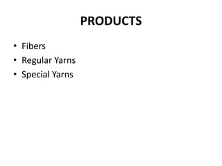 PRODUCTSFibersRegular Yarns Special Yarns