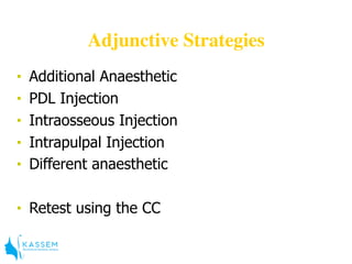 Advantages of Injecting “Higher”
■ Failure to achieve profound local anaesthesia
attributed to being “too low” and “too fa...