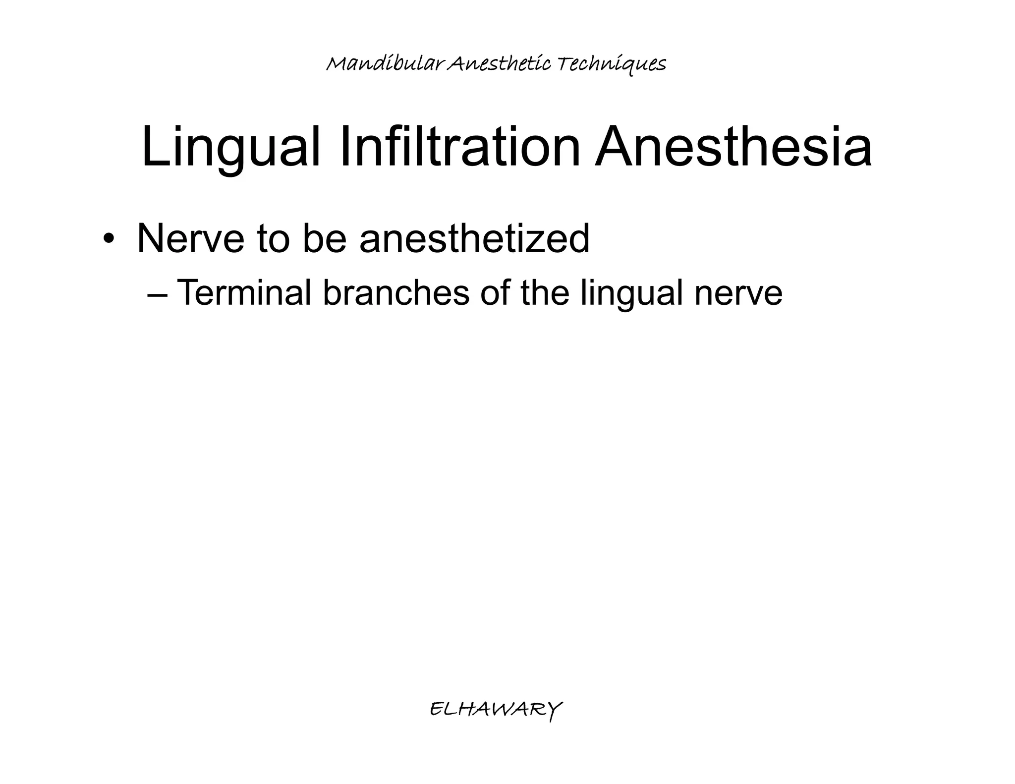 Mandibular anesthetic techniques | PDF