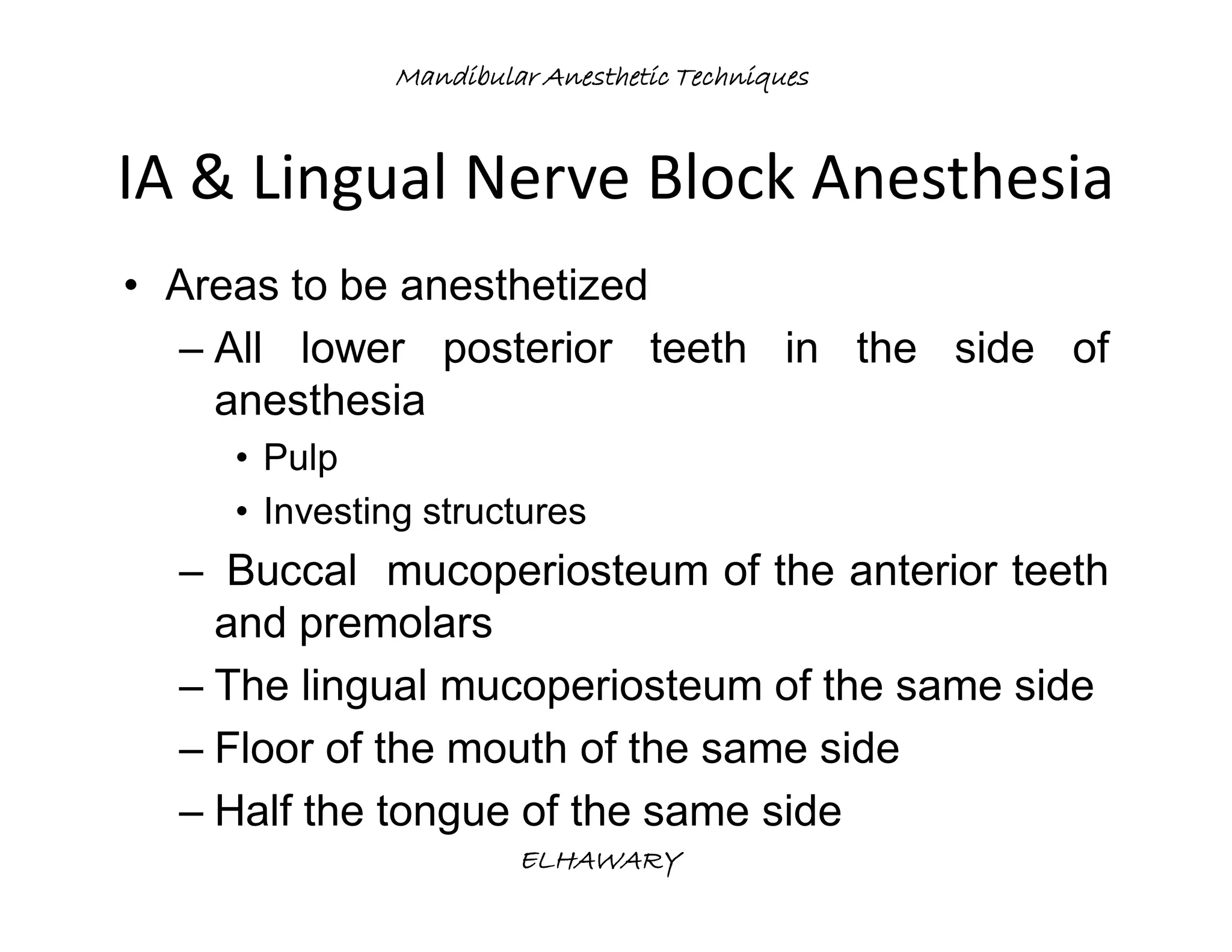 Mandibular anesthetic techniques | PDF