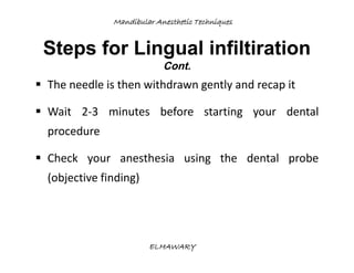 Mandibular anesthetic techniques | PDF