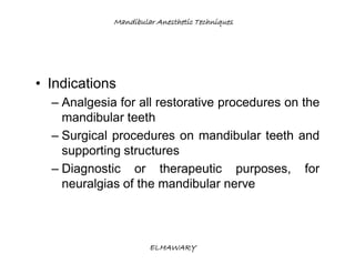 Mandibular anesthetic techniques | PDF