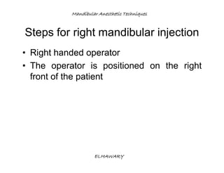 Mandibular anesthetic techniques | PDF