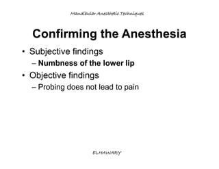 Mandibular anesthetic techniques | PDF