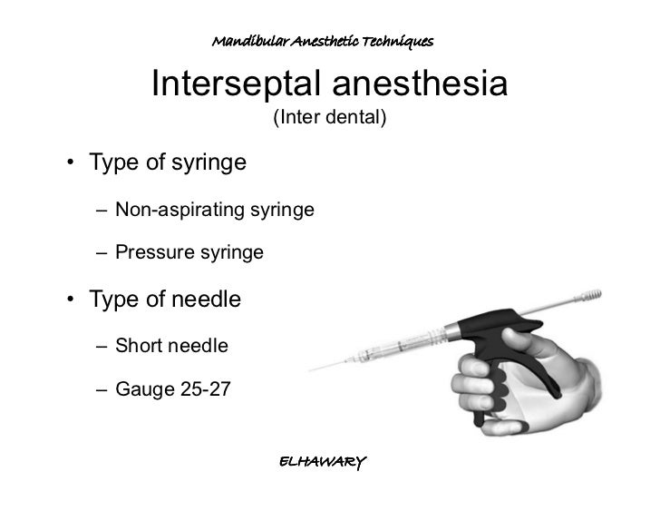 Mandibular anesthetic techniques