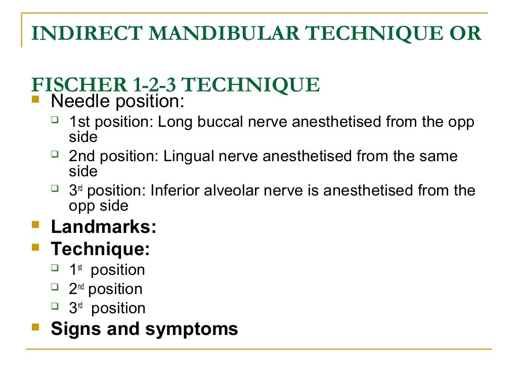 Mandibular Injection Technique