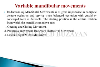 Mandibular movements