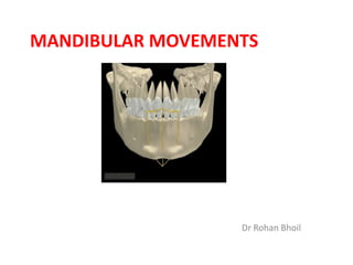 MANDIBULAR MOVEMENTS
Dr Rohan Bhoil
 