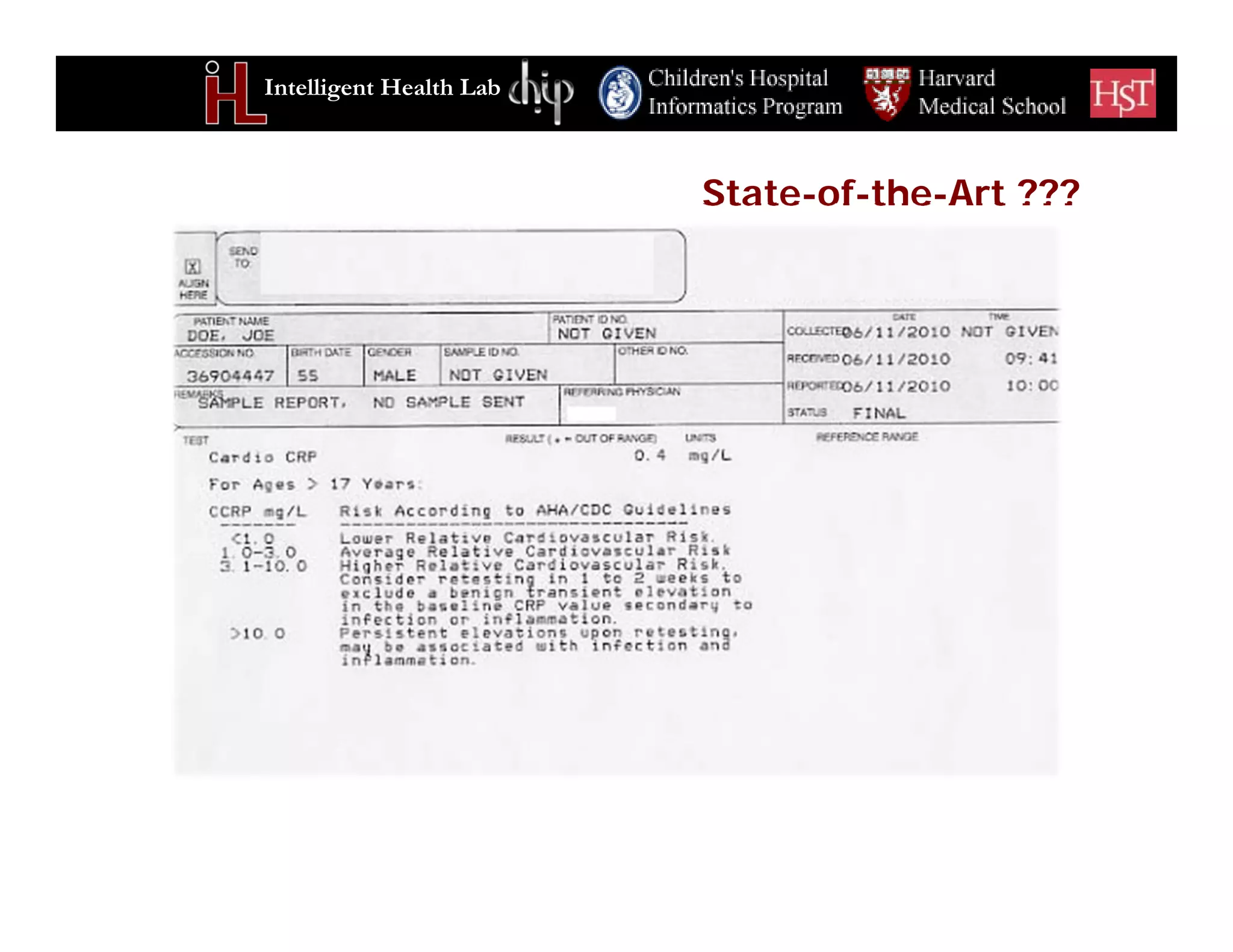 Intelligent Health Lab
State-of-the-Art ???
 