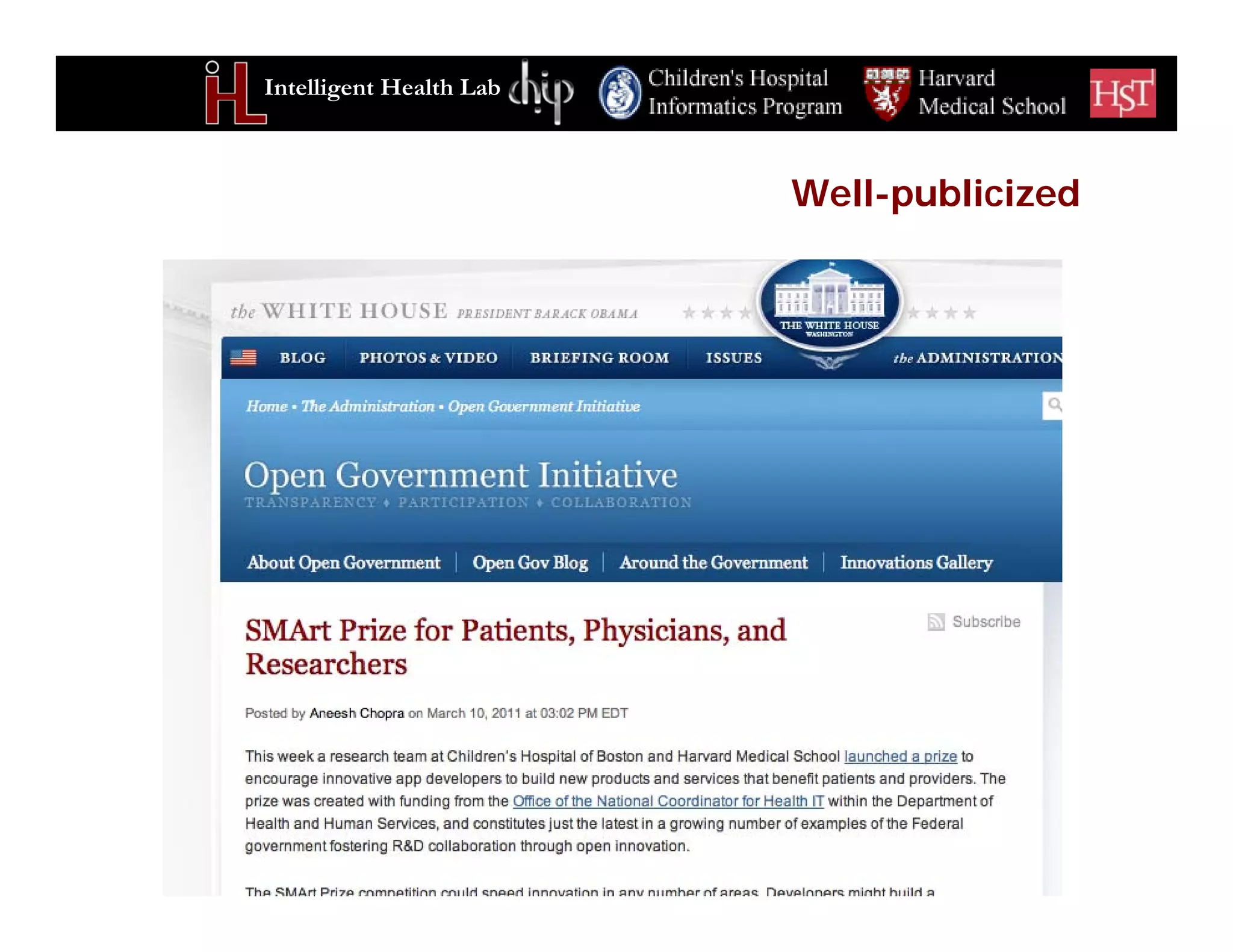 Intelligent Health Lab
Well-publicized
 