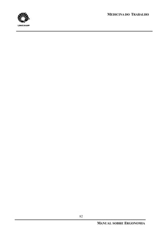 82
MANUAL SOBRE ERGONOMIA
MEDICINA DO TRABALHO
 