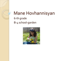 Mane Hovhannisyan
6-th grade
B-4 school-garden
 