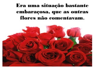 Era uma situação bastante
embaraçosa, que as outras
flores não comentavam.

 
