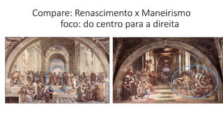 Compare: Renascimento x Maneirismo
foco: do centro para a direita
 