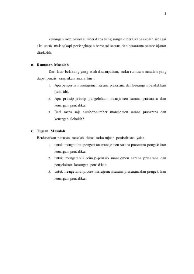 Manejemen Pembiayaan Sarana Prasarana