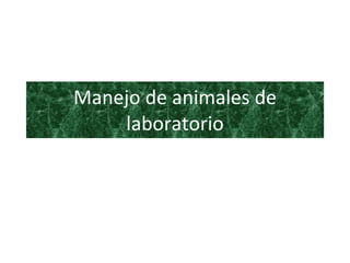 Manejo de animales de laboratorio 