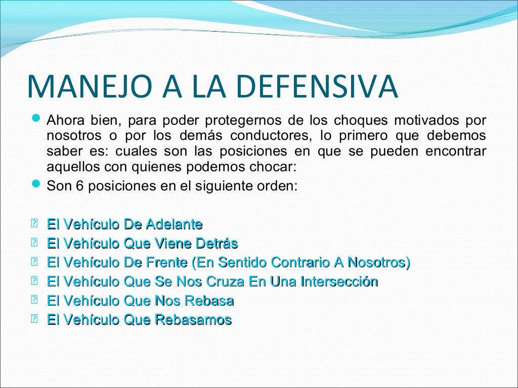 Concepto De Manejo A La Defensiva fity.club