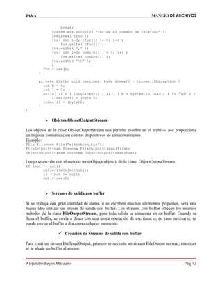 Manejo de archivos en java | PDF
