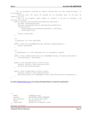 Manejo de archivos en java | PDF