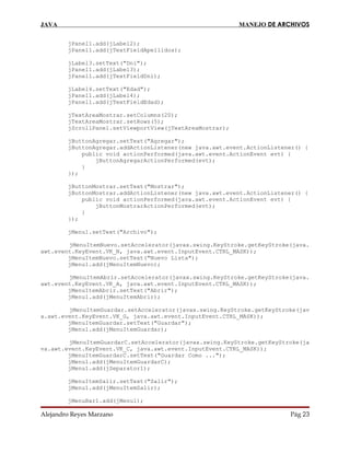 Manejo de archivos en java | PDF