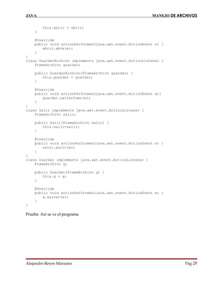 Manejo de archivos en java | PDF