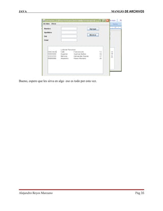 Manejo de archivos en java | PDF