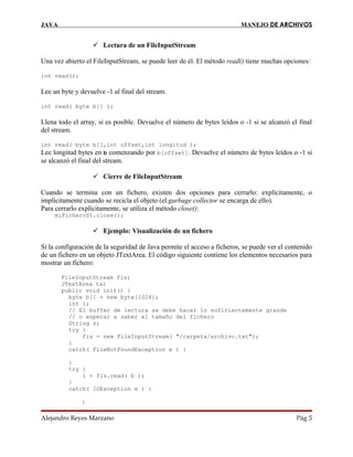 Manejo de archivos en java | PDF