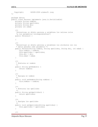 Manejo de archivos en java | PDF