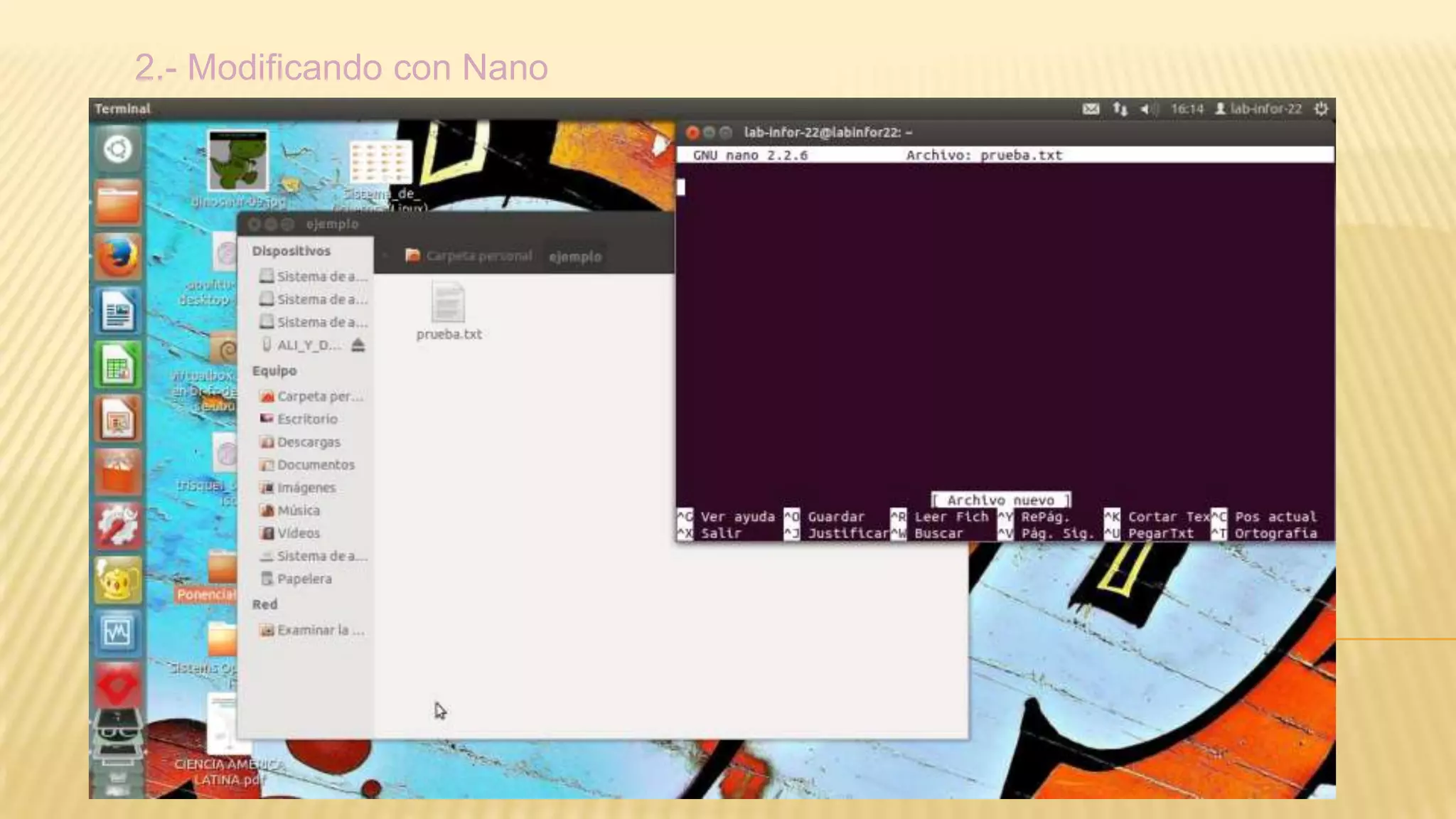 2.- Modificando con Nano

 
