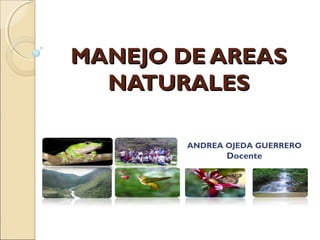 MANEJO DE AREASMANEJO DE AREAS
NATURALESNATURALES
ANDREA OJEDA GUERRERO
Docente
 