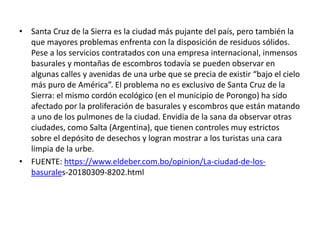 Manejo de basura en santa cruz de la sierra | PPTX