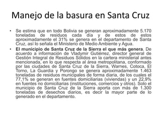 Manejo de basura en santa cruz de la sierra | PPTX