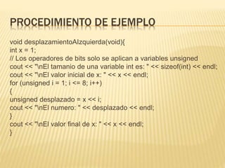 Manejo de bits -operadores de bits C++ | PPTX