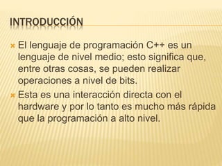 Manejo de bits -operadores de bits C++ | PPTX